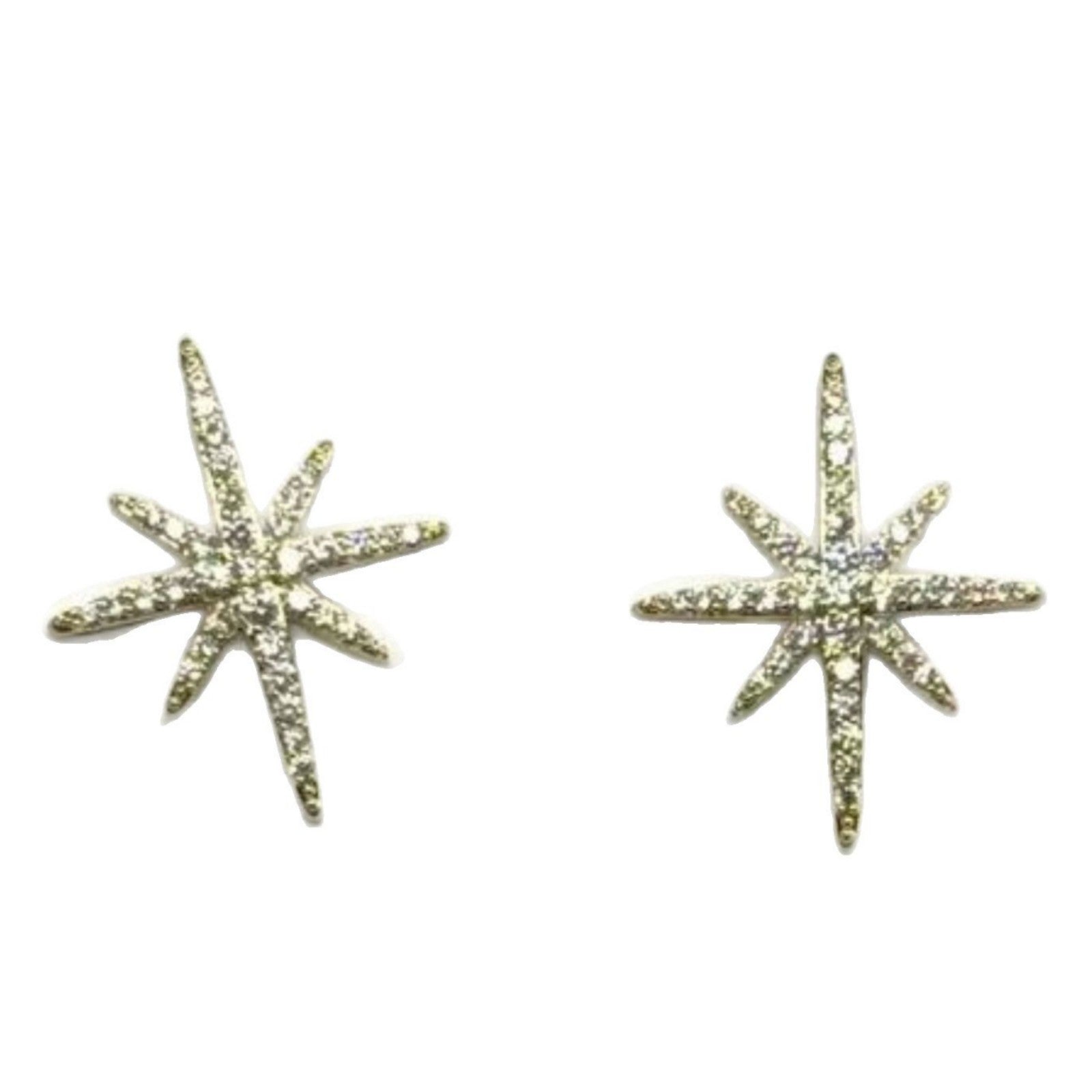 Eight Pointed Star Micro Inlaid Earrings, Luxury Temperament Daily Women Stud Earrings