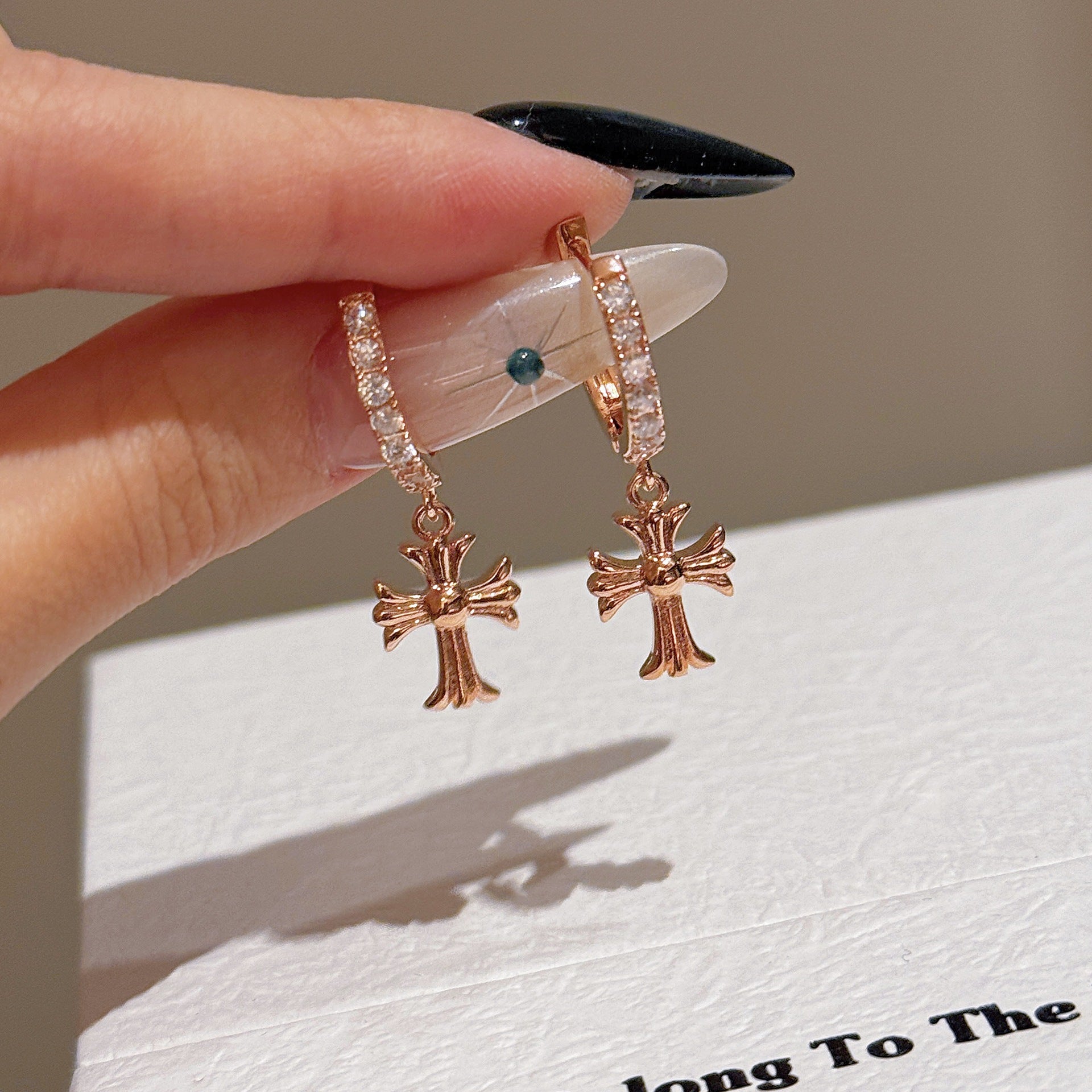 Vintage Cross Earrings for Cross-border Sale, New Spring Luxury Elegant Ear Jewelry