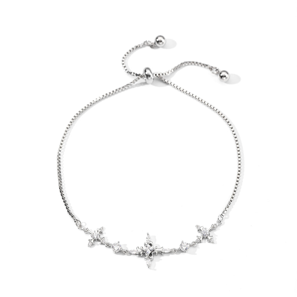 Korean Star Zircon Geometric Bracelet, Elegant Daily Wrist Chain
