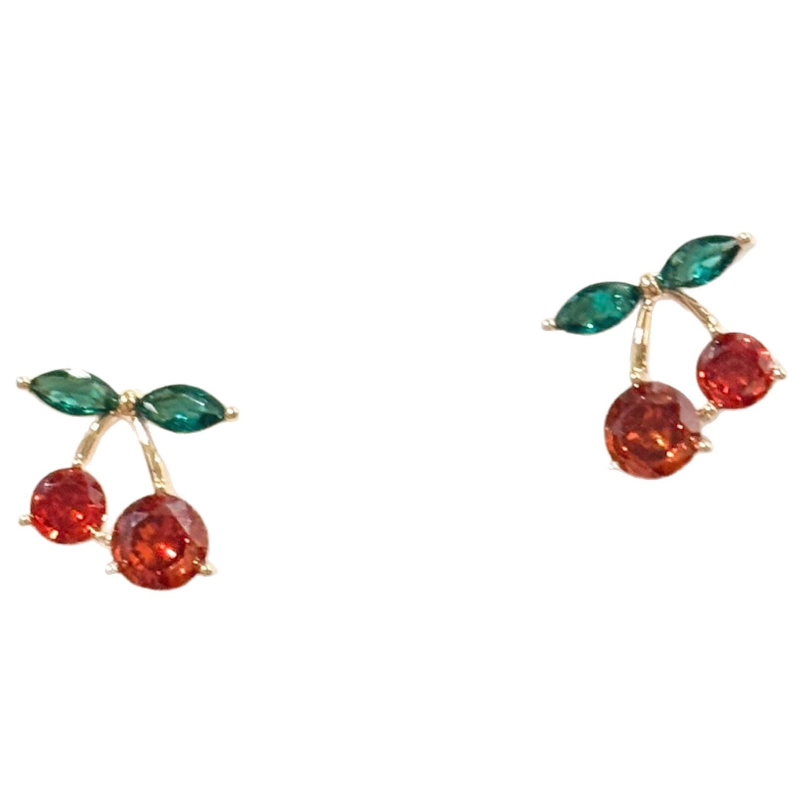 Red Cherry Necklace and Earrings Jewelry Set, Niche Luxury Elegant Clavicle Chain, Exquisite Temperament Fashion Accessories Set for Women