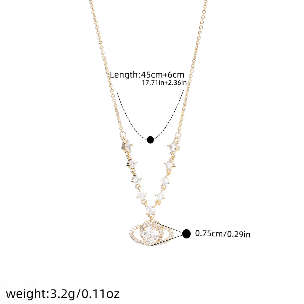 Luxury Saturn Necklace, Natural Zircon Clavicle Chain, Niche Fashion Jewelry