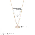 Luxury Saturn Necklace, Natural Zircon Clavicle Chain, Niche Fashion Jewelry