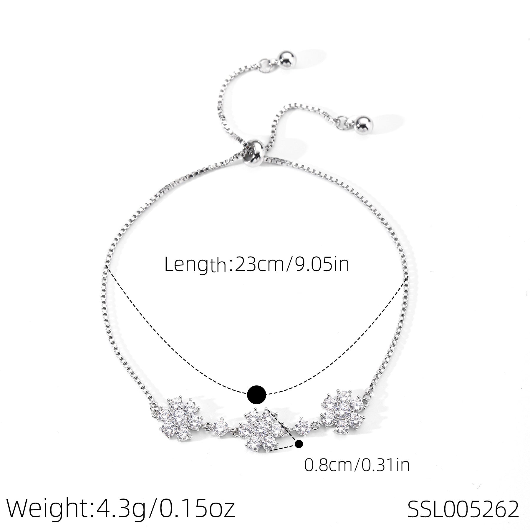 Four Seasons Charm Aquamarine Bracelet, Fashion Niche Sparkling Women Hand Jewelry, High-end Light Luxury Wrist Chain