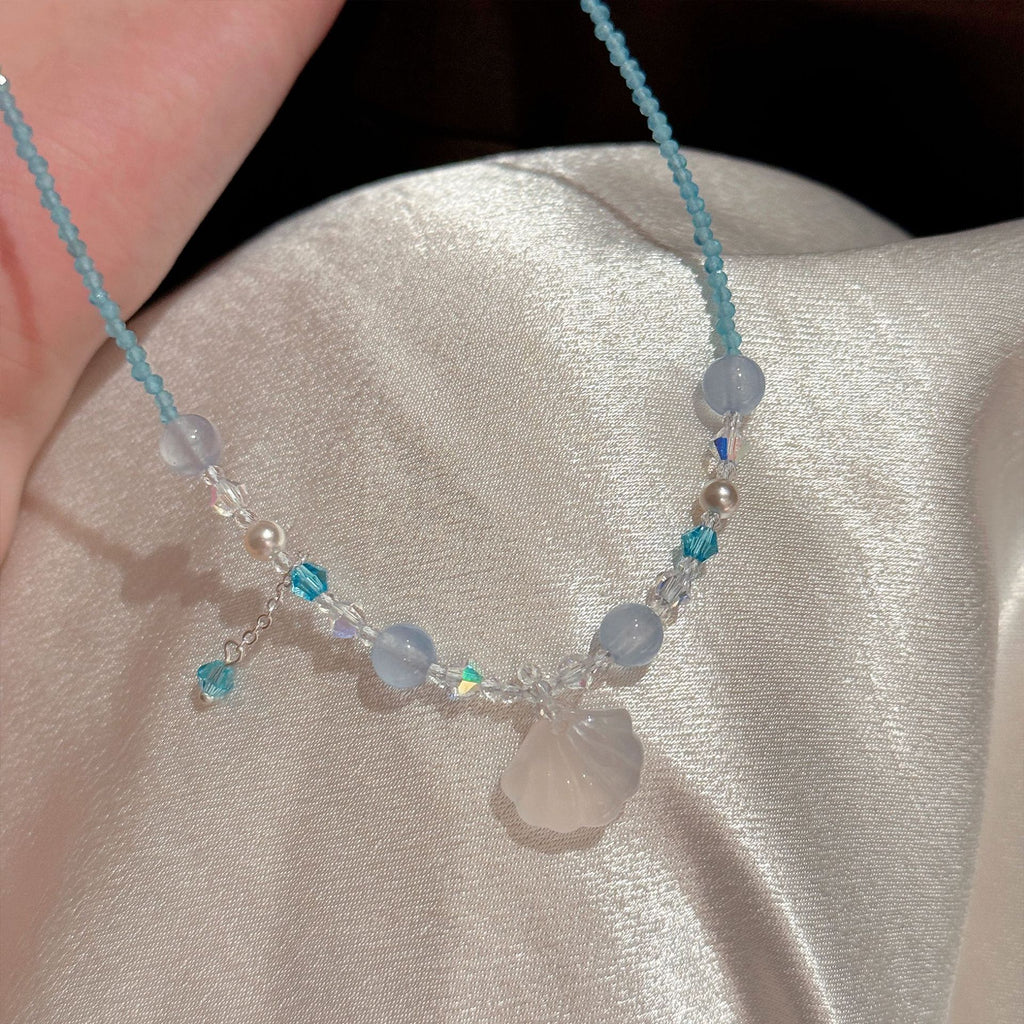 Women Chalcedony Shell Necklace, High Grade Atmospheric Elegant All-match Daily Wear Fashion Neck Ornament