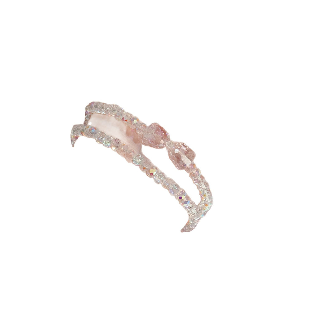Double Layer Crystal Bracelet with Bow Charm, Luxury Exquisite Wrist Jewelry, Sweet Gift for Best Friend Birthday