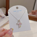 Elegant Tulip Pendant Necklace Sweet Luxury Versatile Women Daily Neck Jewelry