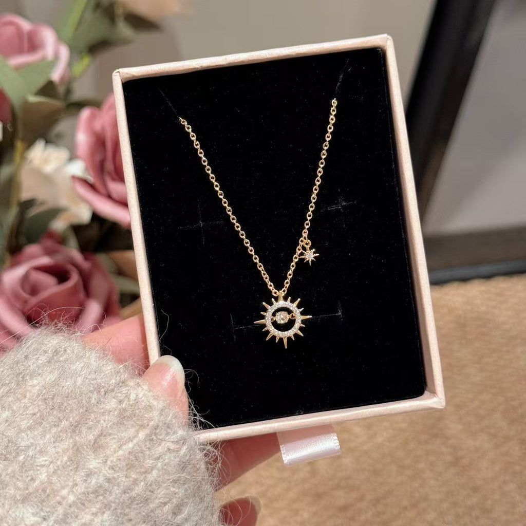 New Sun Star Necklace, Luxury Minimalist Clavicle Chain, Niche Exquisite Compact Fashion Pendant Jewelry
