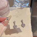 Lovely Heart Pendant Earrings, Elegant Delicate Studs, Premium Luxury All-match Accessories for Ladies