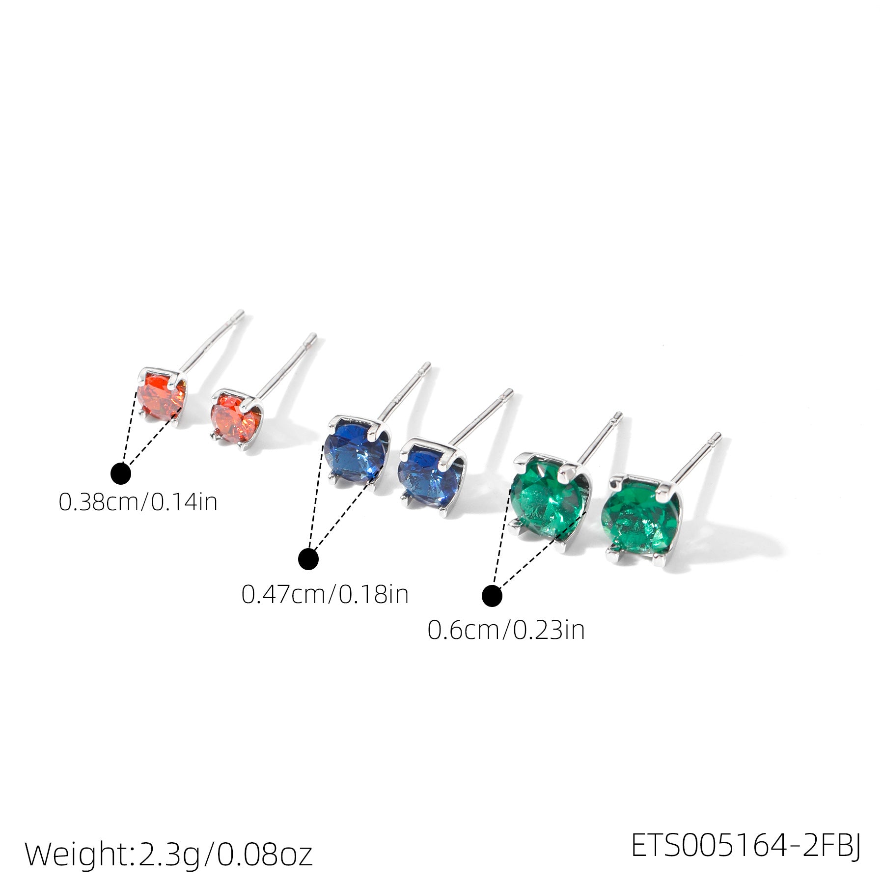 Women 3 Pairs Bling Bling Crystal Ear Studs Colorful Simple Style Silver Needle Ear Piercing Accessories Ear Healing Earrings Set