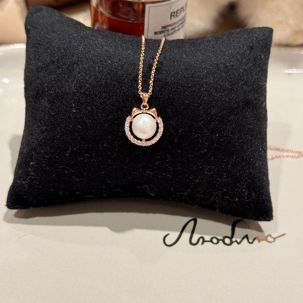 Natural Pearl Cat Necklace, Luxury Elegant Clavicle Chain, Niche Stylish All-match Temperament Jewelry
