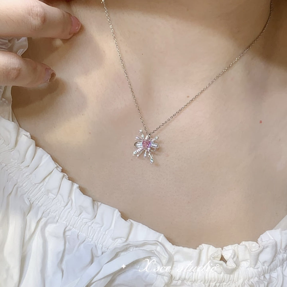 Magic Fireworks Necklace, Cute Girlish Luxury Niche Clavicle Chain, Sweet Elegant Versatile Pendant Necklace