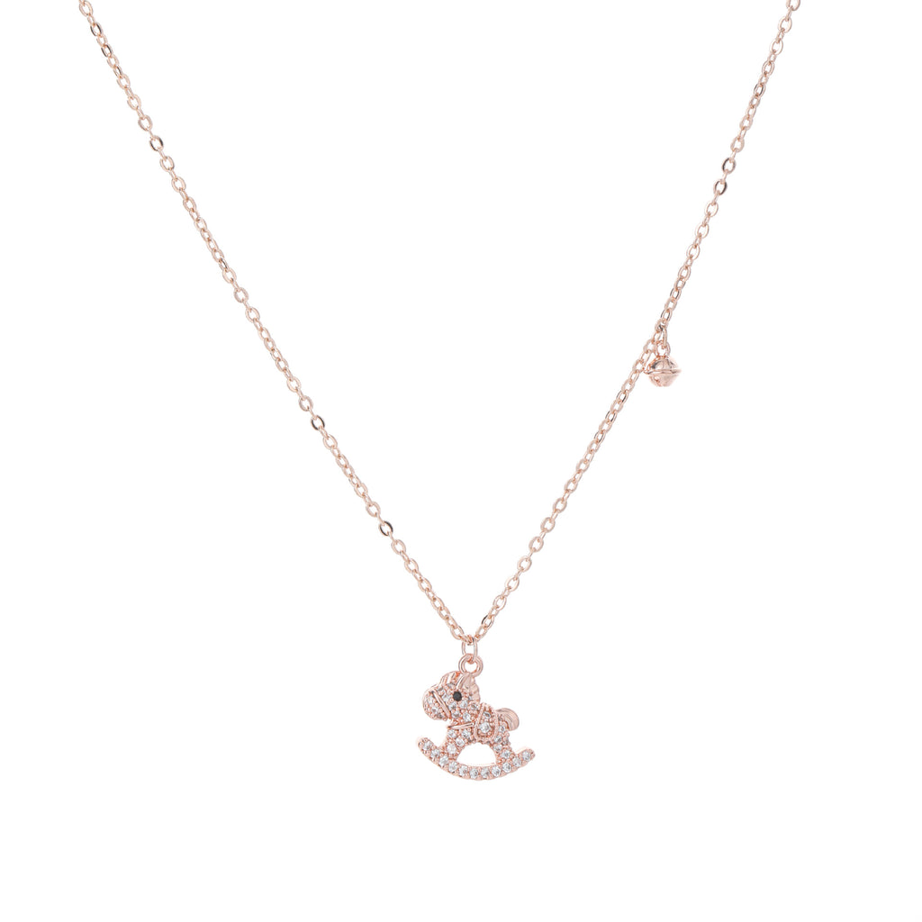 Lucky Horse Pendant Clavicle Chain, Natural Shell Zodiac Necklace, Stylish Versatile Neck Chain, Ideal Gift for Horse Zodiac