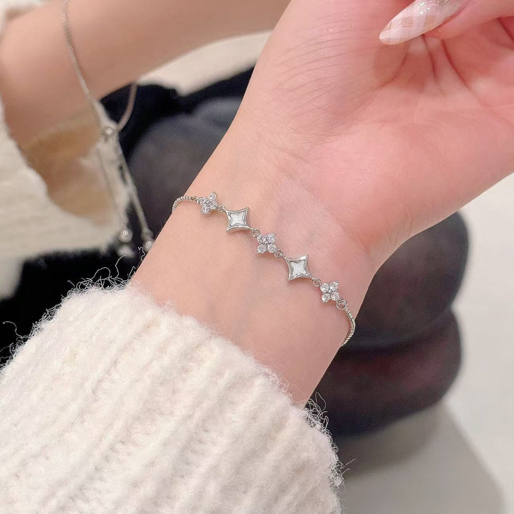 Luxury Bling Zircon Star Dainty Ladies Daily Bracelet