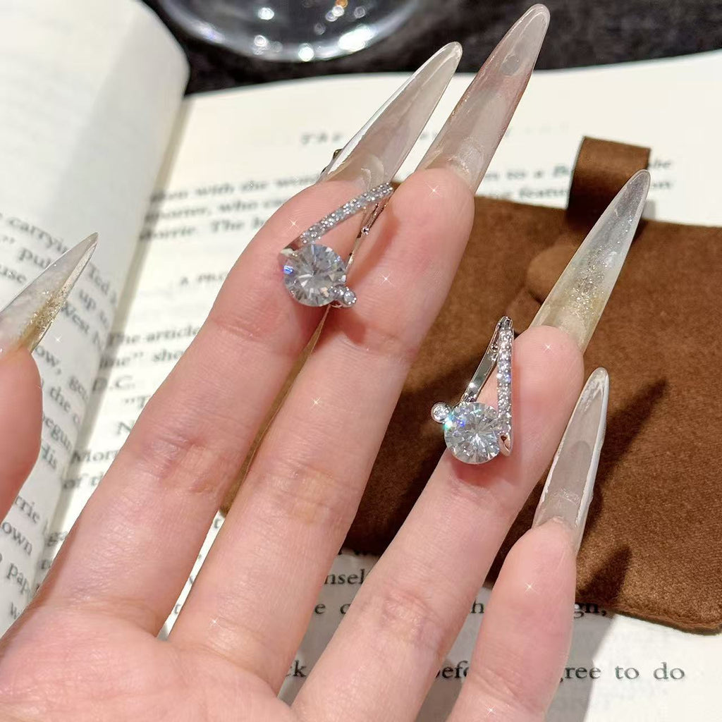 Carat Style Full Cubic Zirconia Huggie Earrings for Women, Luxury High-End Dainty Versatile Daily & Office Commute Ear Jewelry