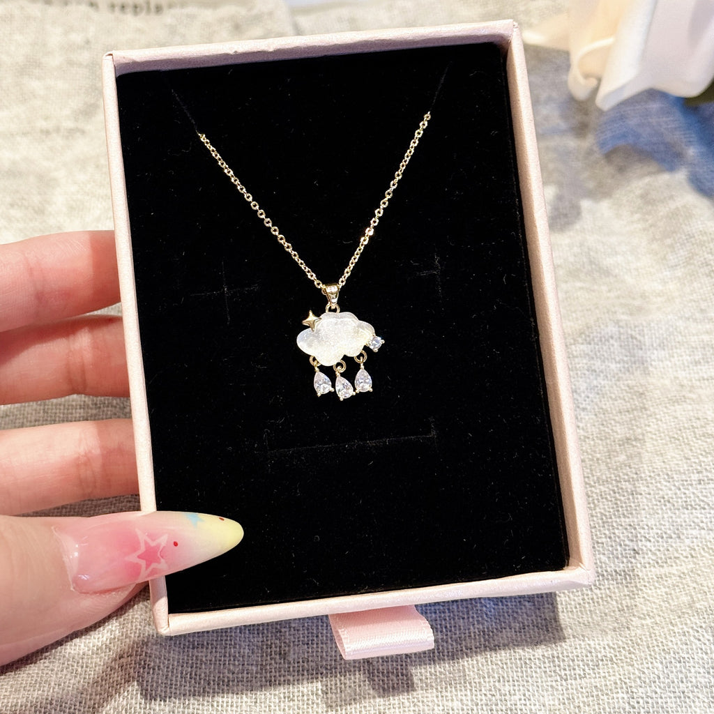 Cloud Nebula Pendant Necklace, Elegant Light Luxury Niche Style Women Daily Neck Jewelry