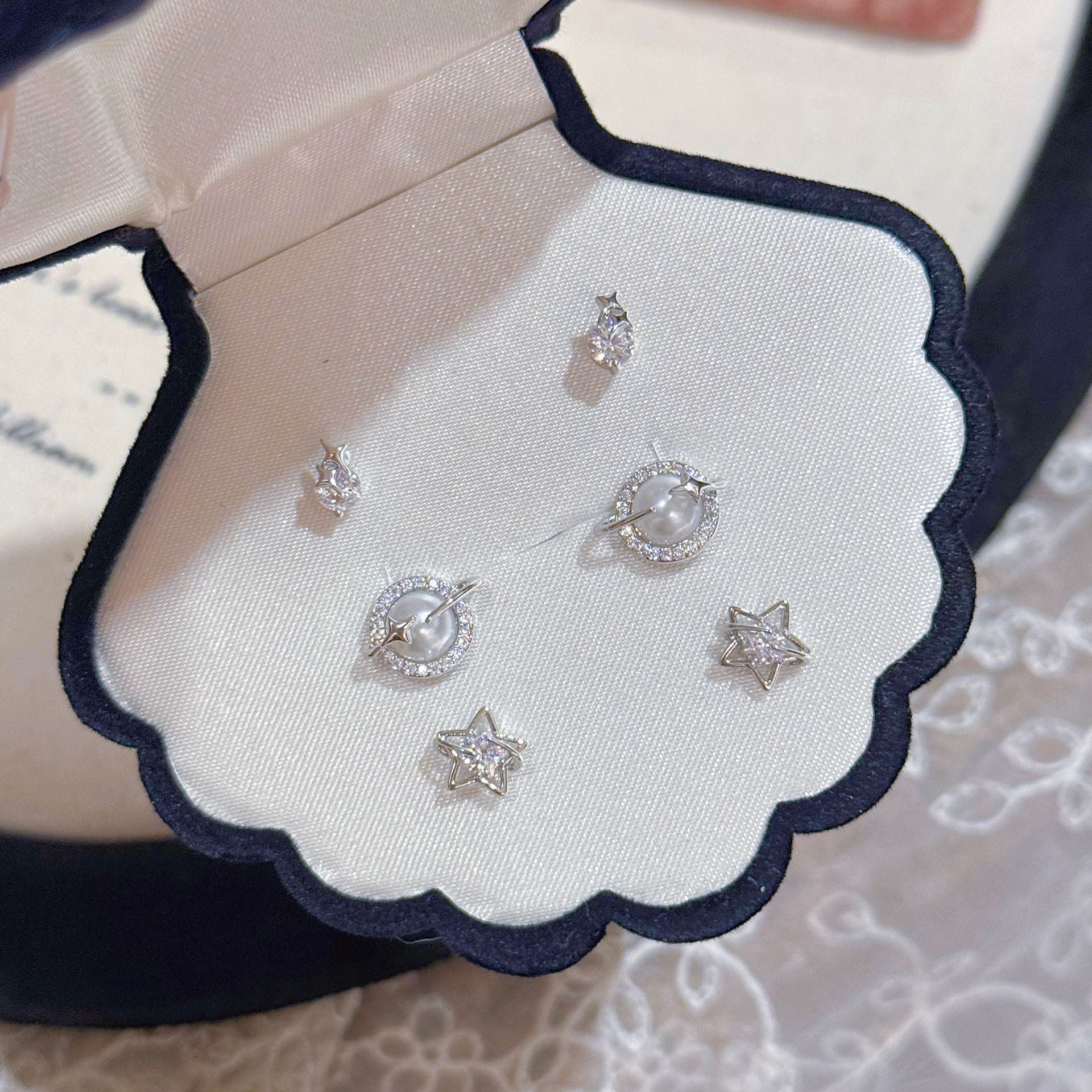 Luxury Galaxy Pearl 3-in-1 Earring Set Spring New Ladies Ear Ornaments