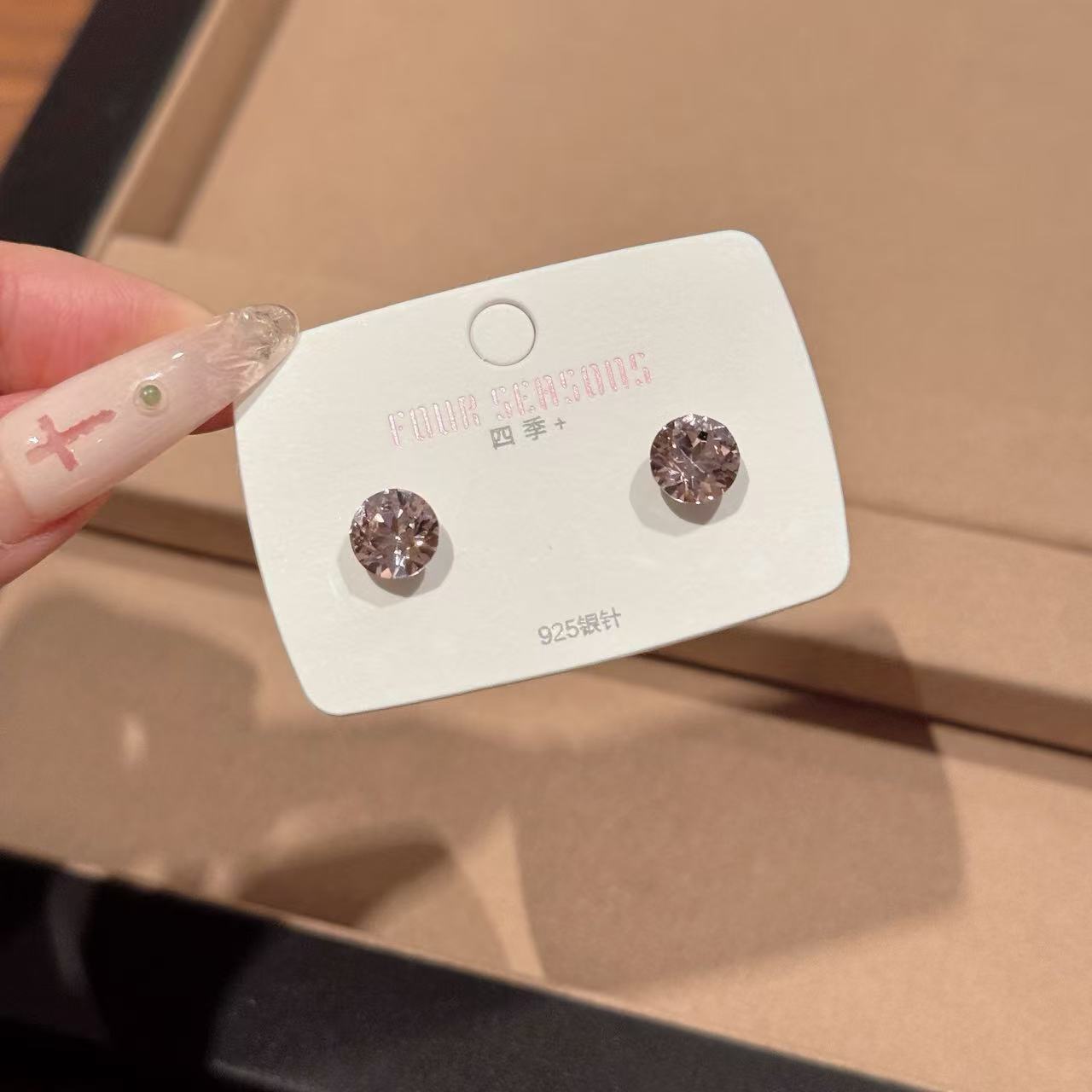 Women 3 Pairs Bling Bling Crystal Ear Studs Colorful Simple Style Silver Needle Ear Piercing Accessories Ear Healing Earrings Set