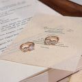 Luxury Sparkle CZ Stud Hoop Earrings Korean Japanese Trend Daily Ear Accessory