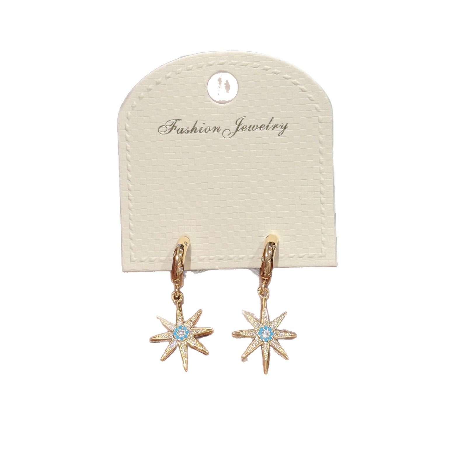Cold Style Eight Pointed Star Dangle Earrings Luxury Women Jewelry