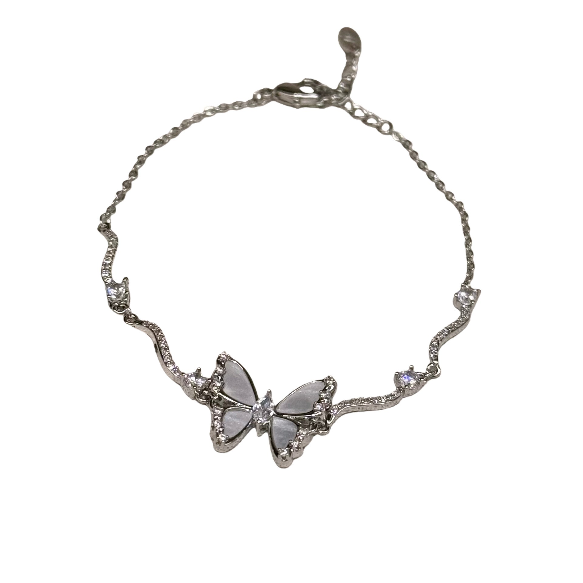 Shiny Butterfly Bracelet, Korean Style Luxury Delicate Wrist Jewelry, Minimalist Elegant Temperament Fashion Bracelet