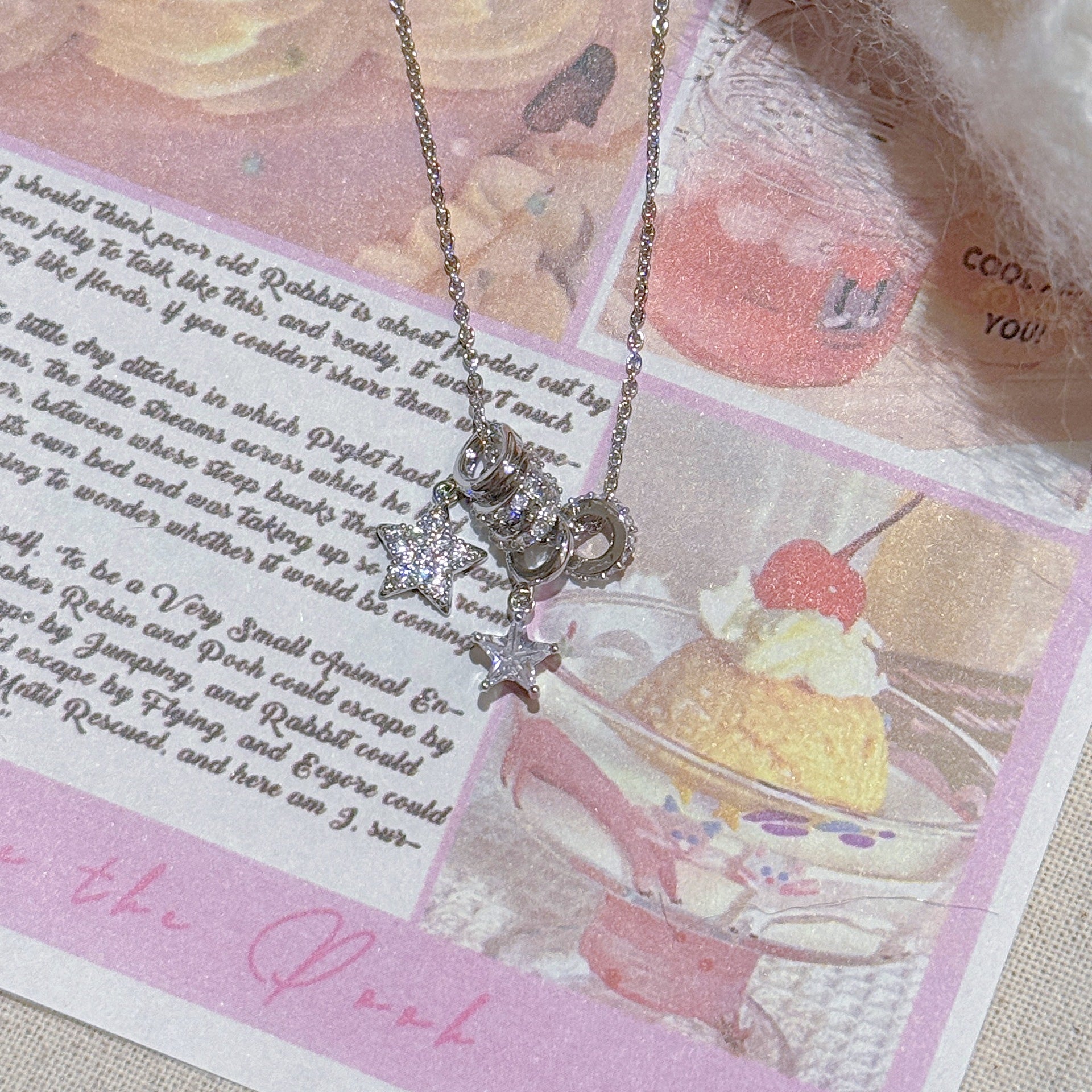 Double Lucky Star Clavicle Necklace, High-End Fashion All-Match Women Necklace for Valentine Gift