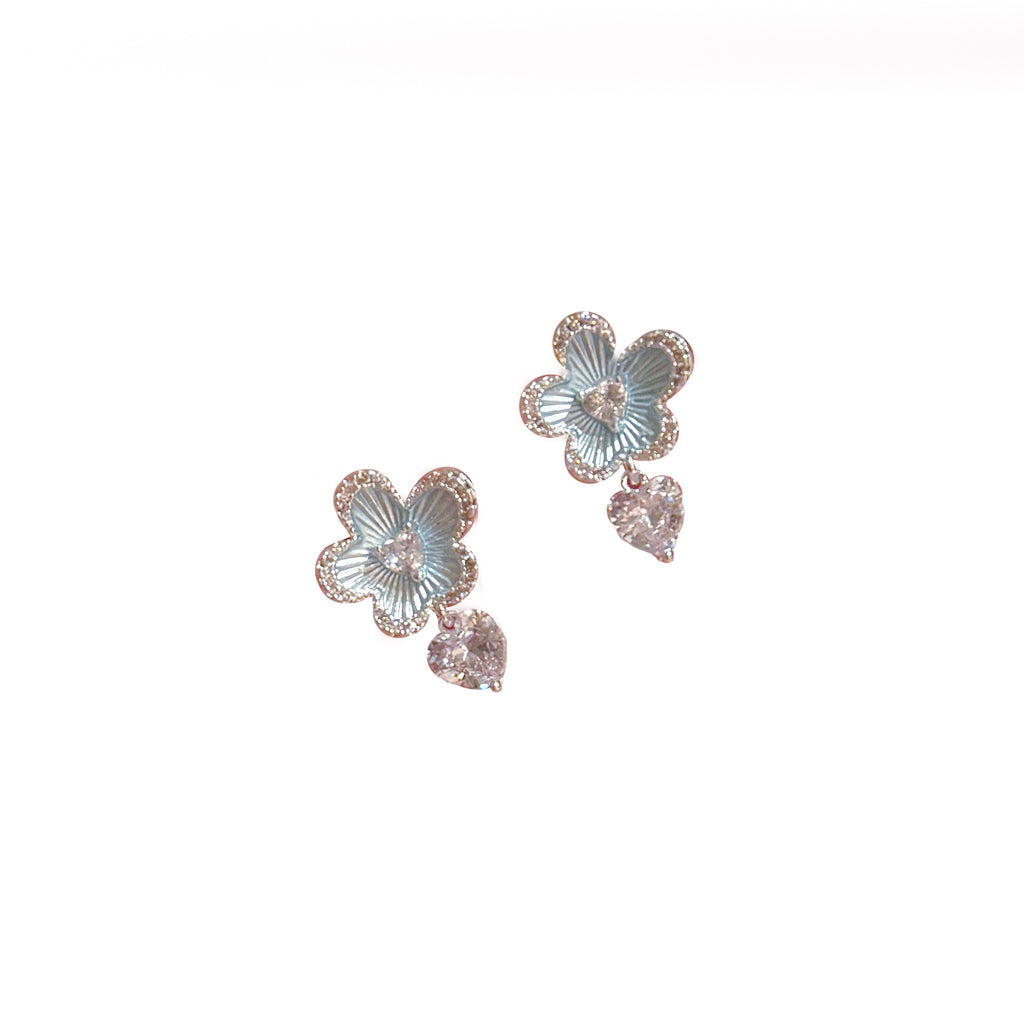 Fresh Summer Flower Stud Earrings, Luxury Sweet Gentle Dainty Elegant All-match Women Ear Jewelry