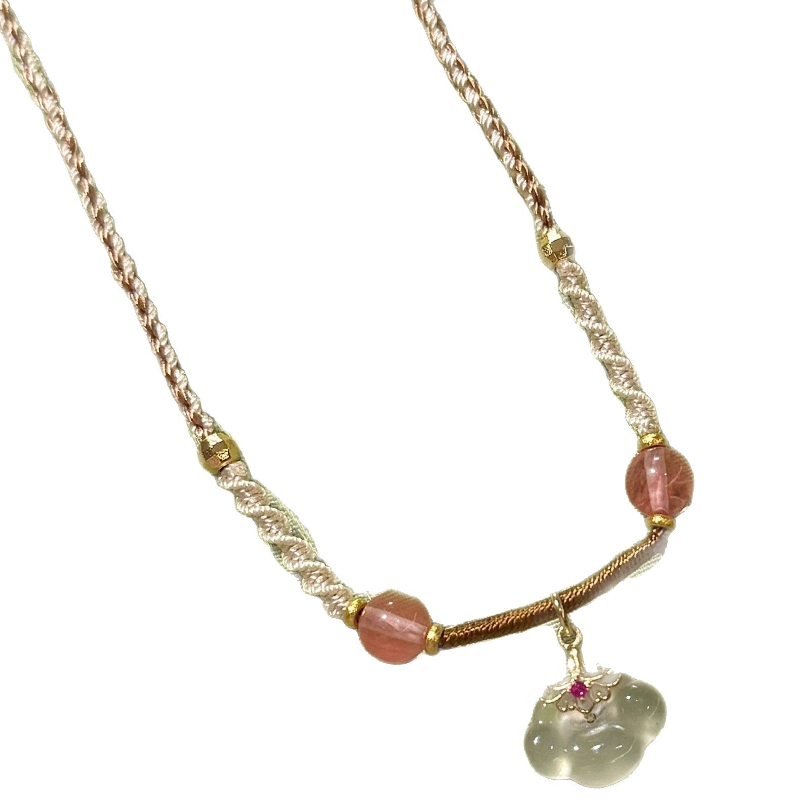 Retro Auspicious Cloud Peace Buckle Necklace Traditional Chinese Style Elegant Women Neck Jewelry
