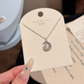 Romantic Celestial Moon Star Planet Cubic Zirconia Necklace, Niche Quiet Luxury Sweet Elegant All-Match Dainty Women Collarbone Jewelry