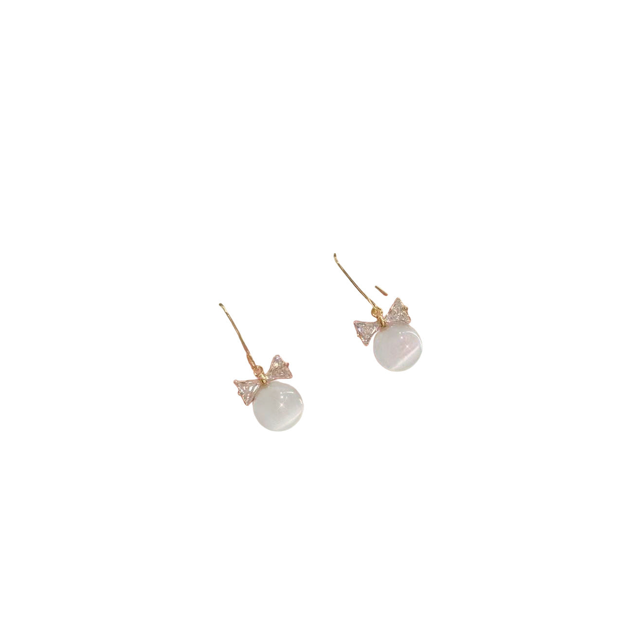 White Cat Eye Butterfly Stud Earrings Luxury Fresh Women Earring