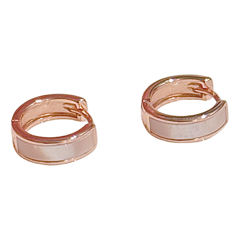 Minimalist Shell Hoop Earrings, Luxury Commute Ear Jewelry