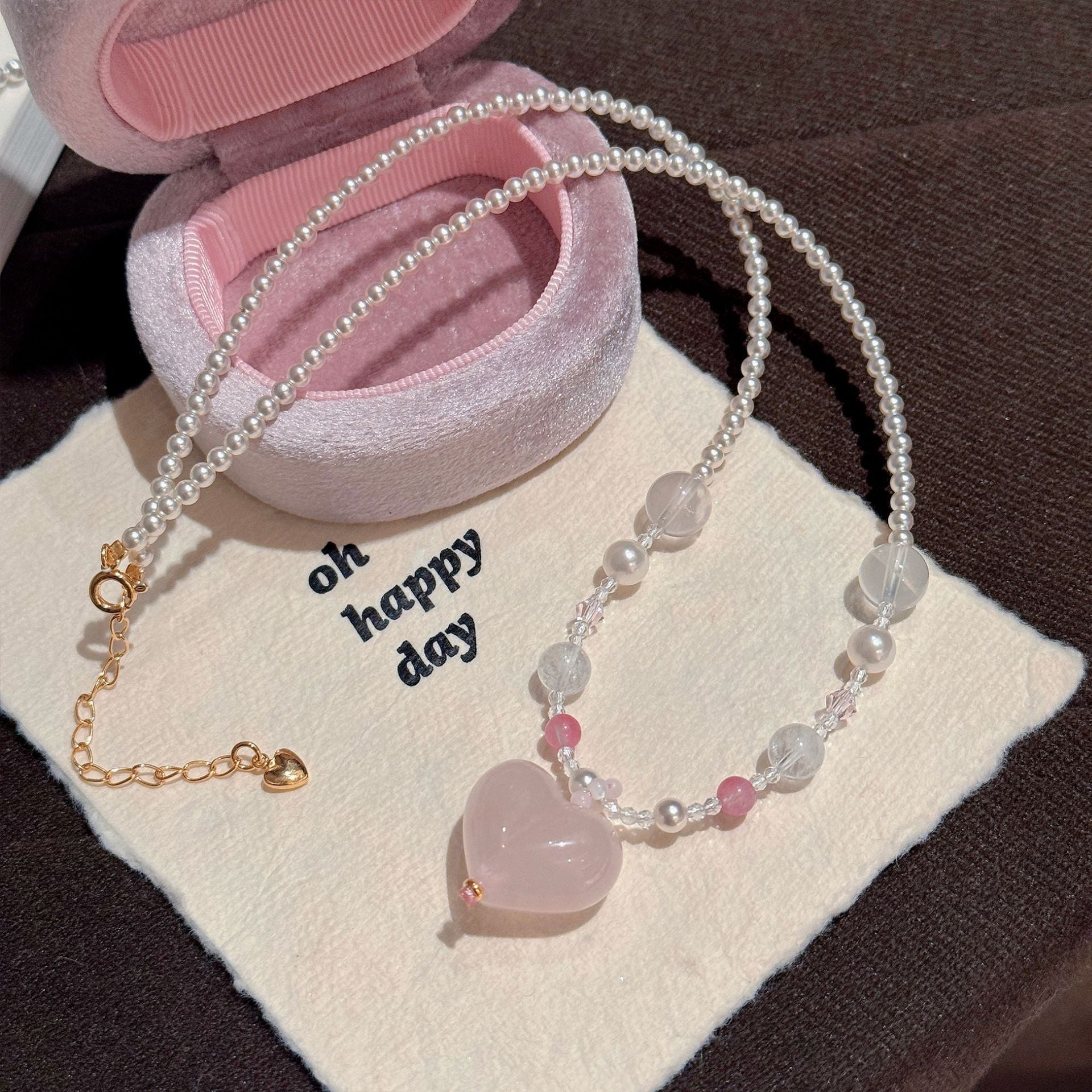 Elegant Crystal Necklace Sweet Cute Luxury Versatile Women Daily Neck Chain