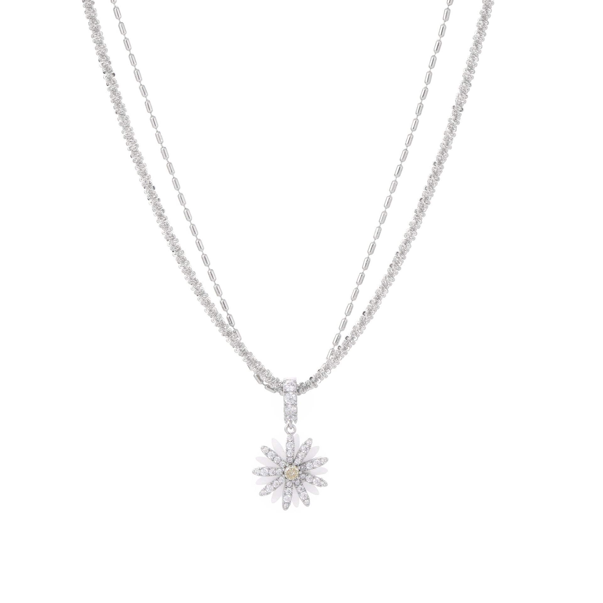 New Daisy Series Jewelry Set, Luxury Exquisite Necklace Earrings Bracelet, INS Hot Niche Design Versatile Women Ornaments