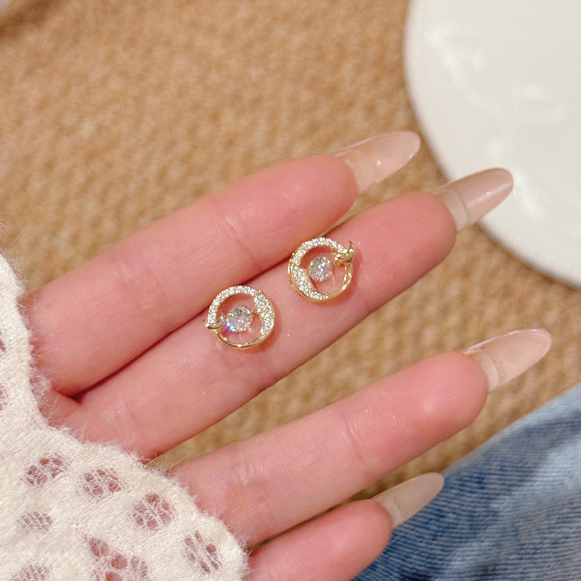 Cool Fresh Style Full Paved Cubic Zirconia Fish Tail Drop Earrings, Dainty Luxury Elegant All-Match Daily Ear Jewelry for Women