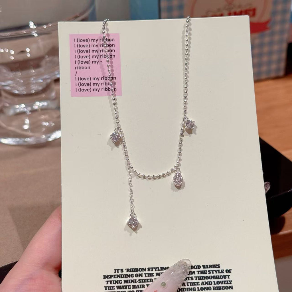 Teardrop Zircon Minimal Collarbone Necklace Luxury Women Jewelry