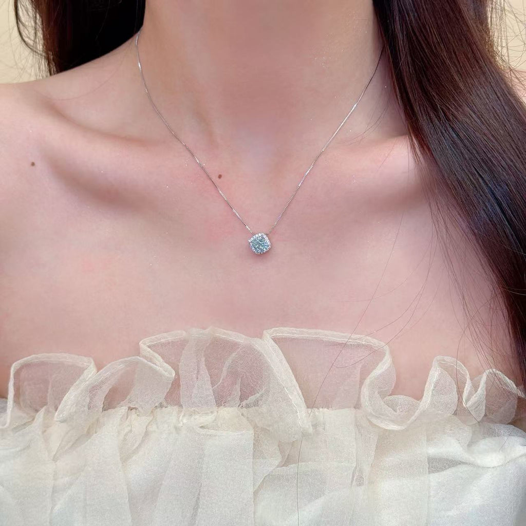Brilliant Ice Flower Cut Necklace, Dazzling Zircon Chain, Premium Elegant Daily Women Accessories