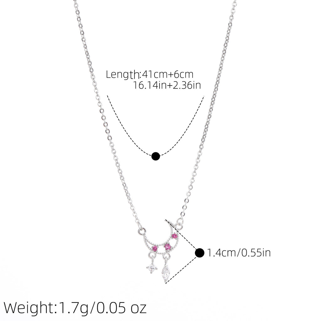 Butterfly Tassel Necklace, Star Moon Zircon Clavicle Chain, Elegant Minimalist Jewelry