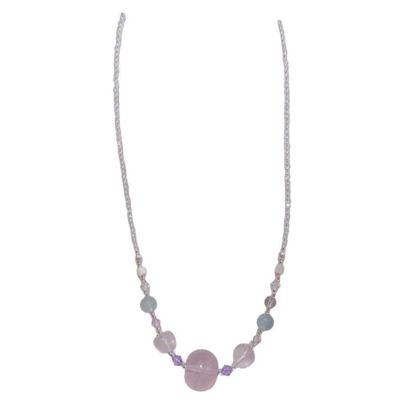 Elegant Crystal Necklace Sweet Cute Luxury Versatile Women Daily Neck Chain