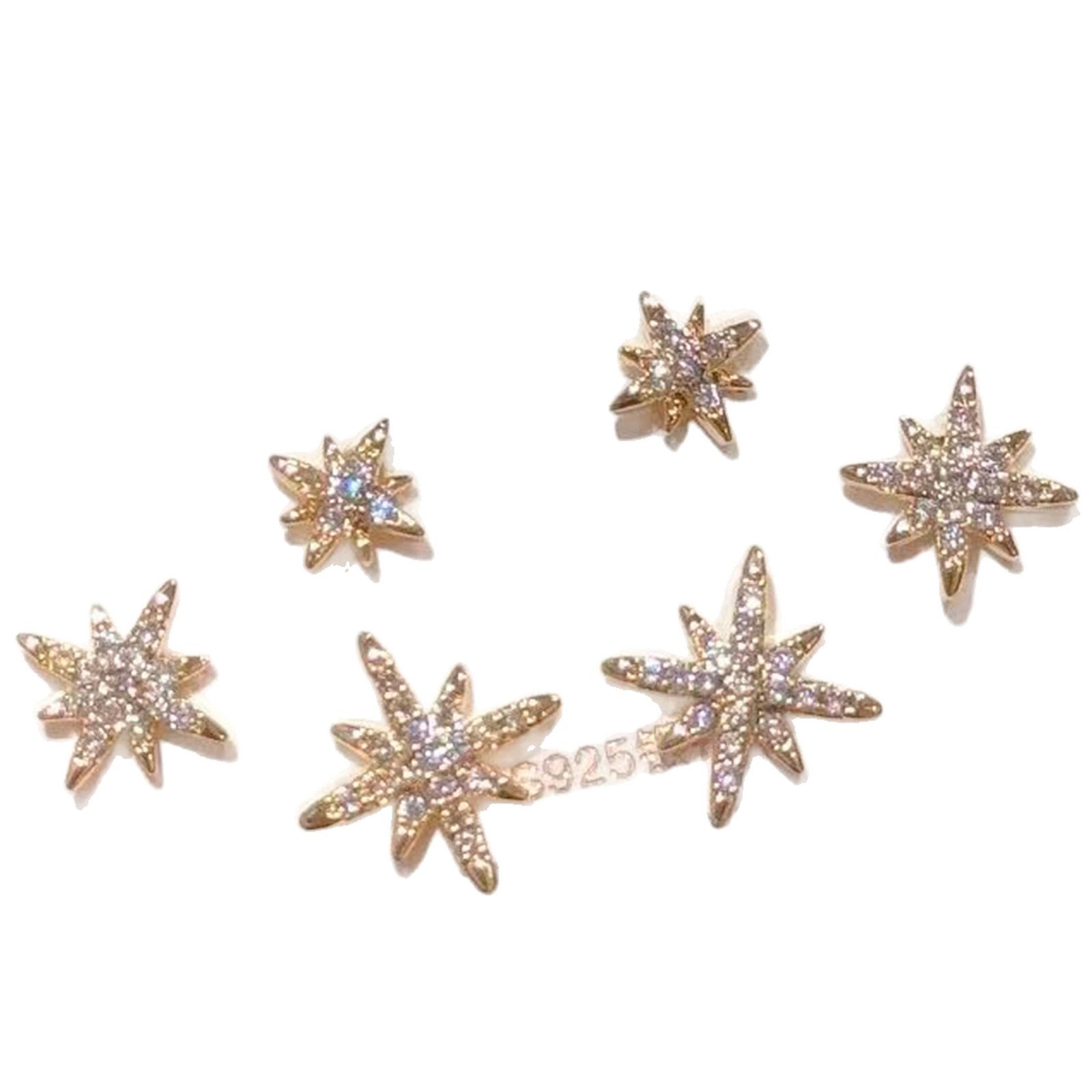 3 Pairs Hexagram Stud Earrings, Ins Style Luxury Ear Jewelry, Trendy Versatile Elegant Earrings for Women