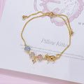 Preppy Luxury Sparkling CZ Cat Charm Bracelet Trend Daily Women Accessory